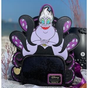 Loungefly Disney Villains Sequin Ursula Cosplay Mini Backpack Exclusive NWT